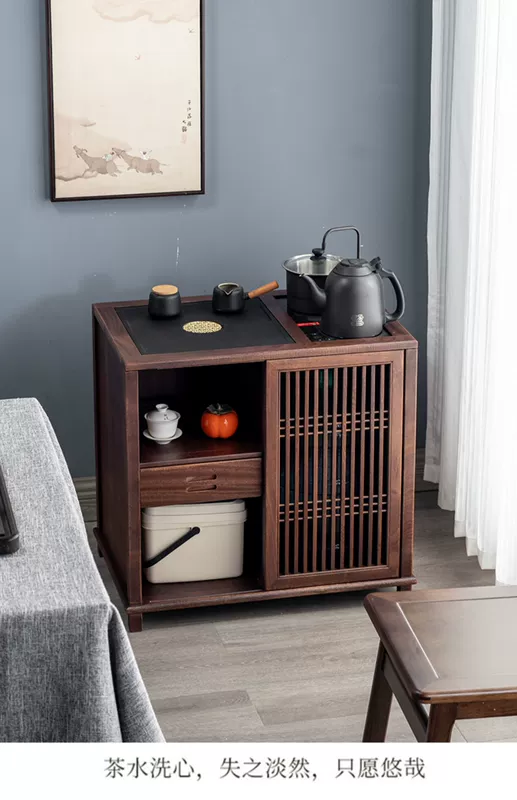Tủ trà có giá để đồ phòng khách hộ gia đình nước sôi ấm trà tích hợp bàn trà bên bàn gỗ chắc chắn bàn trà nhỏ bàn uống trà bằng gỗ