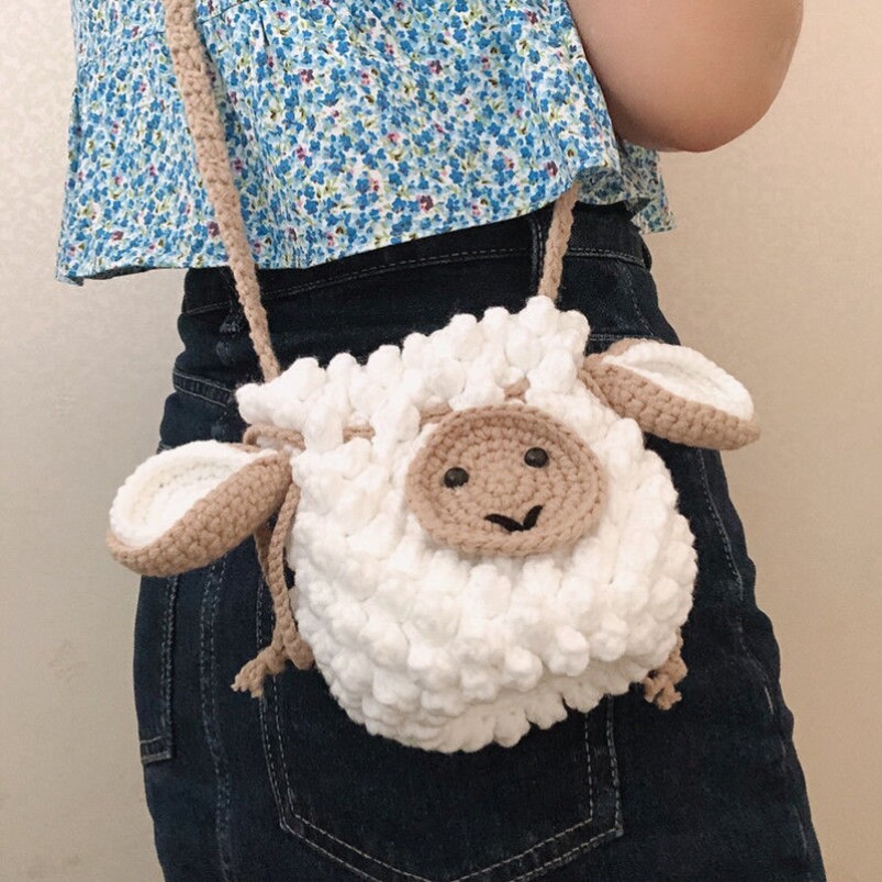 Handmade bag material bag wool weaving diy handicraft simple small bag shoulder bag handbag for girlfriend