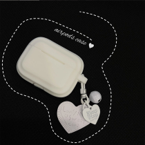 Peach shell ins minimalist white loving pendant applicable airpods protection shell airpodspro headphone protective sleeve 3 Apple wireless Bluetooth headphone case airpods2 new