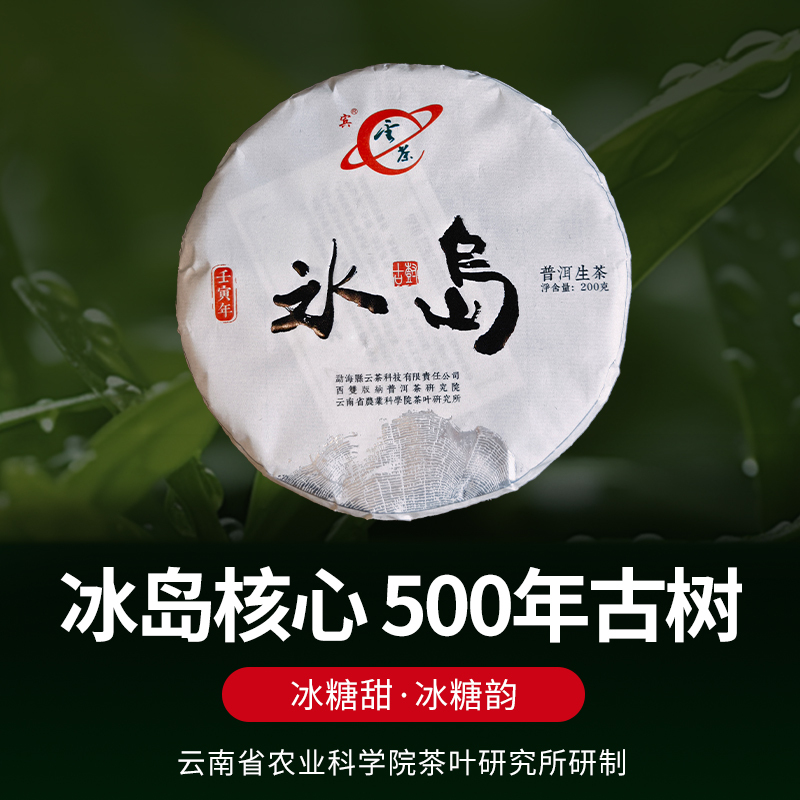 Yuncha Technology Yunnan Ice Island Core 500-Year-Old Ancient Tree Raw Tea Pu'Er Tea 200g Cake Tea Rock Sugar Sweetness Rock Sugar Aroma Yuncha Technology Yunnan Ice Island Core 500-Year-Old Ancient Tree Raw Tea Pu'Er Tea 200g Cake Tea Rock Sugar Sweetness Rock Sugar Aroma
