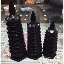 Natural obsidian nine-story Wenchang Tower ornaments