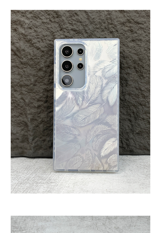 Gradient Pearl Shine Feather S24, S24 Plus, S24 Ultra Samsung Phone Case
