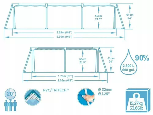 Bestway Трубка, дорожный бассейн для детей и взрослых для игр в воде, увеличенная толщина