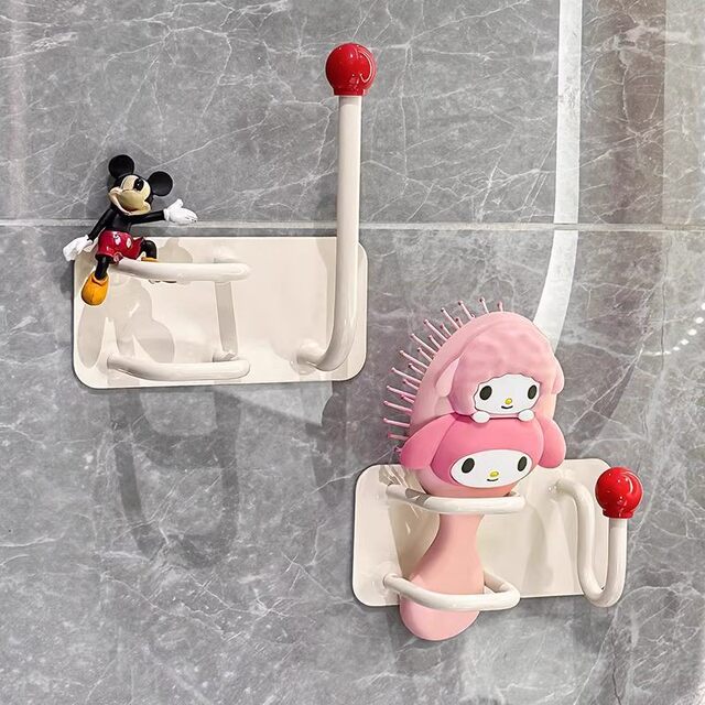 Bathroom Comb, Hair Tie, Hairband, Headband Hook, Bathroom Wall-Mounted Storage Rack, No-Drill Storage Shelf, Jewelry Adhesive Hook