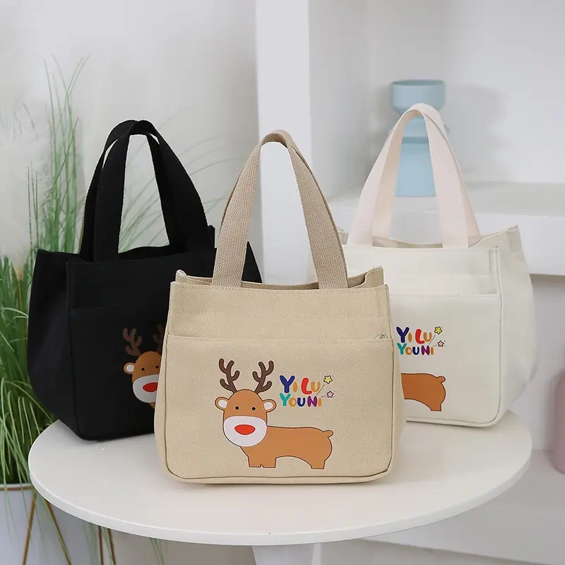 Spring and Summer New Handbags, Casual Small Cloth Bags, Student Simple Korean Style Fresh and Sweet Cartoon Canvas Bags Spring and Summer New Handbags, Casual Small Cloth Bags, Student Simple Korean Style Fresh and Sweet Cartoon Canvas Bags