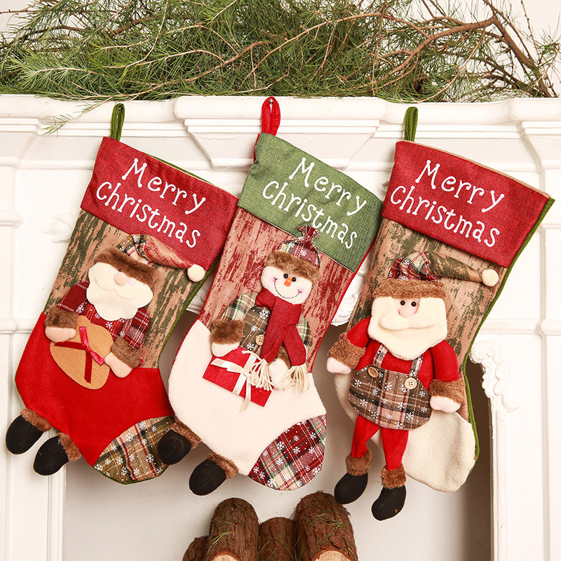 Christmas Socks Big Number Gift Bag Adornment Santa paparazzi Auspicious Deer Children Pendant Gift Candy Bags-Taobao