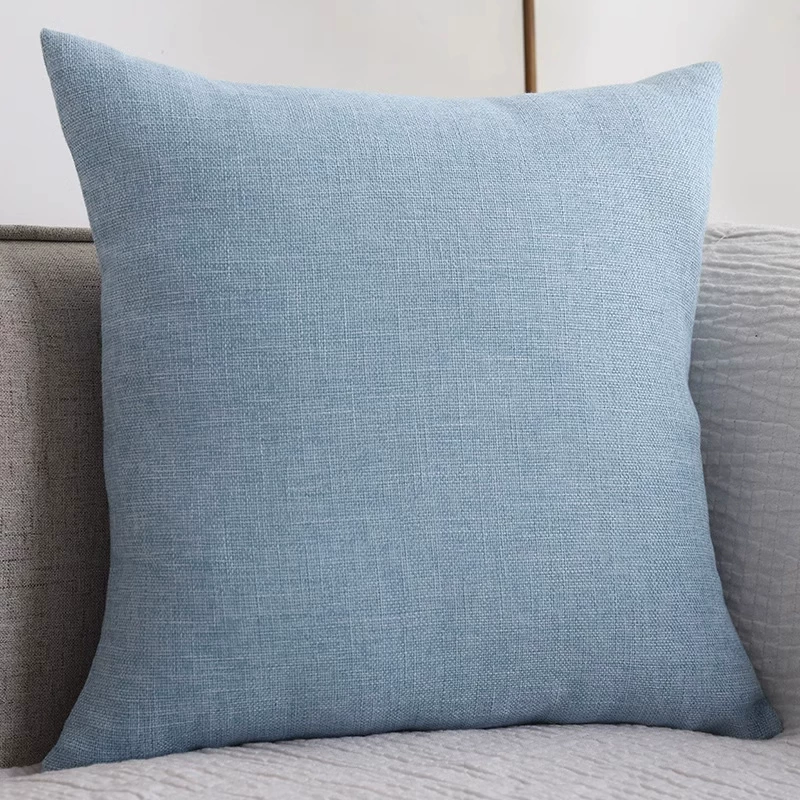 Sofa, pillow, detachable square blue pillowcase for bed