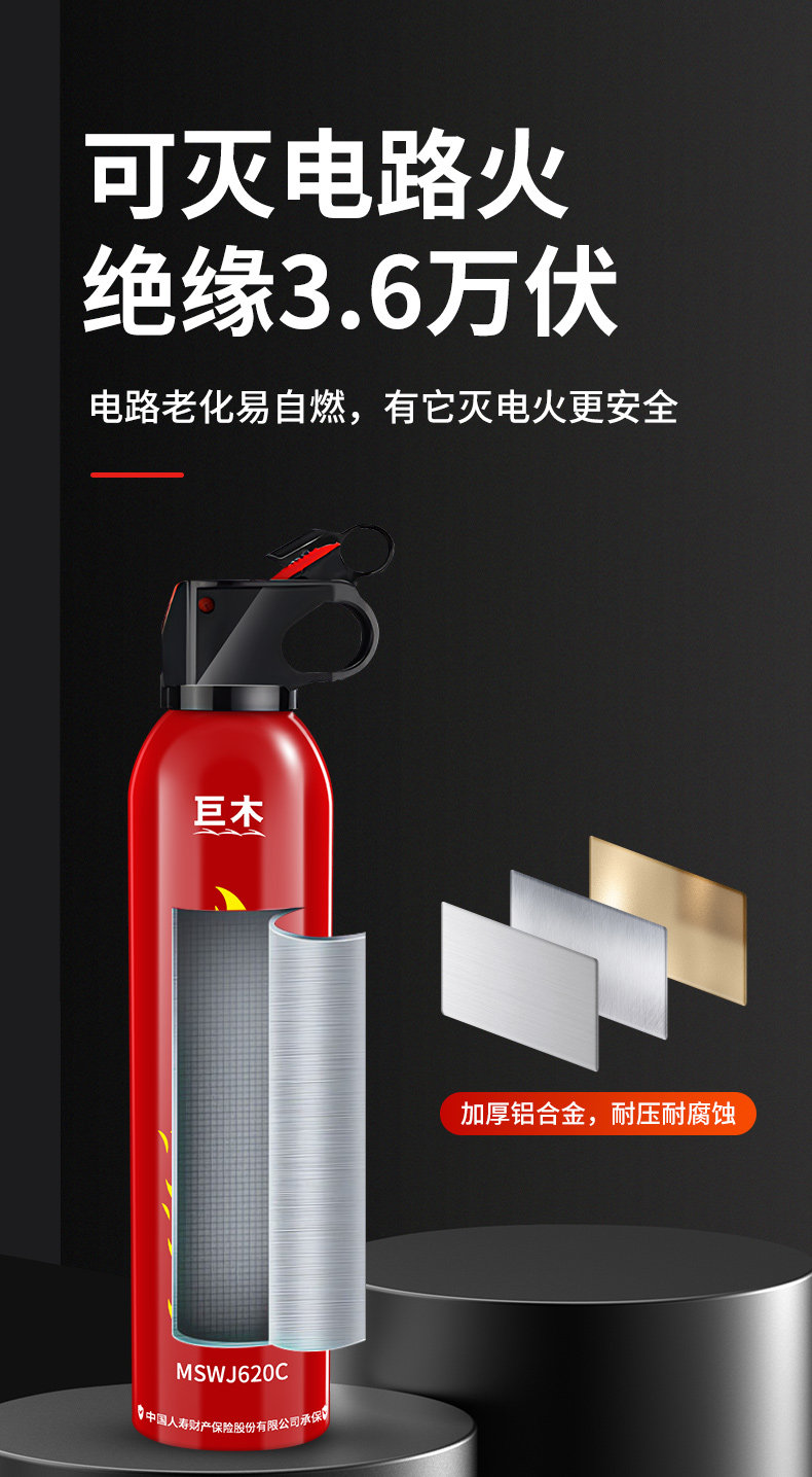 Water-based fire extinguisher for vehicle-mounted private car household high temperature resistant explosion-proof portable 3C certified fire-fighting genuine goods small