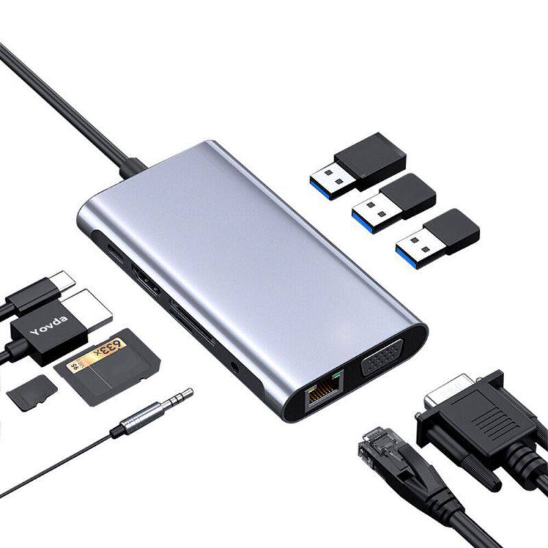 USB-хаб 十合一10in1拓展坞type-c多功能集线器hub扩展坞usb3.0 hdmi4k Peng Italy