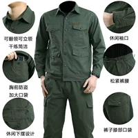 Зеленый хлопковый летний тонкий комплект, лонгслив