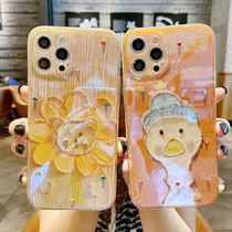 iphone13promax mobile phone shell Apple 12 new Blu-ray 11 creative female anti-fall niche cute tide suitable