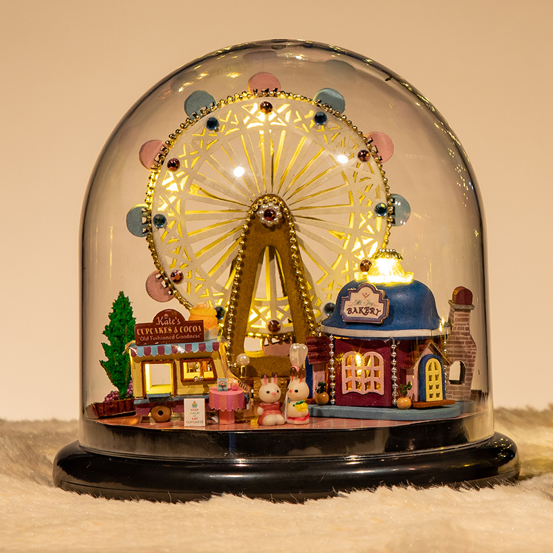 Six-1 Children's Toys Eight-Octo Music Box Ferris Wheelwood Presentation Girls Romantic Hand Birthday Gift