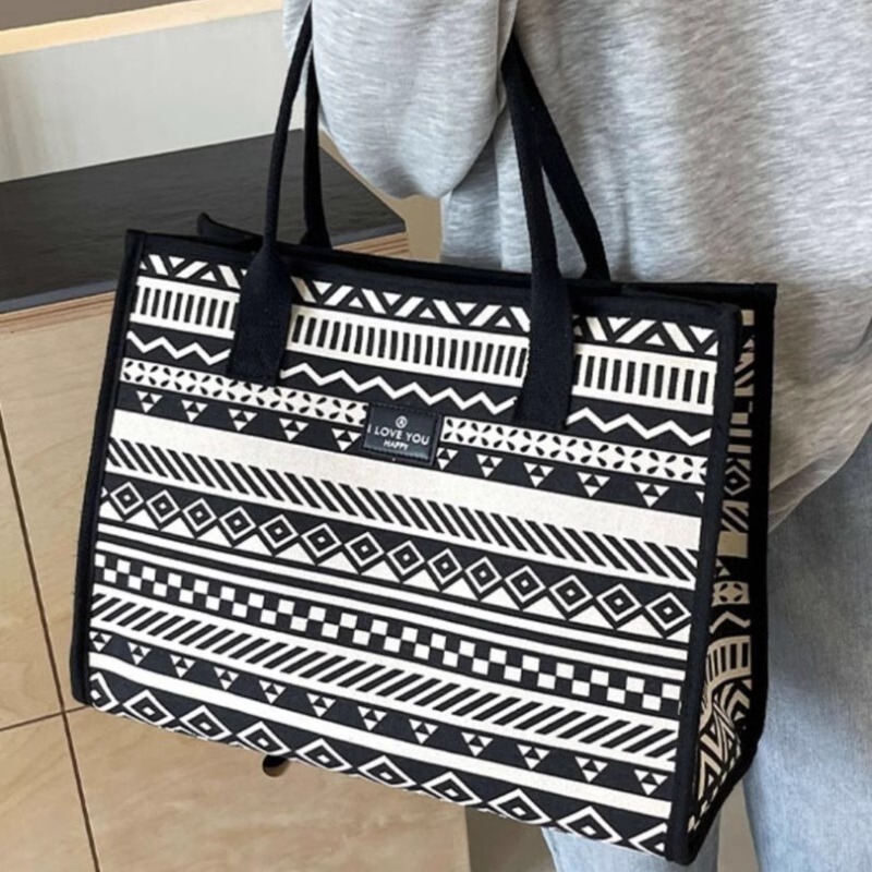 Tote Large-Capacity 2025 New Shoulder Bag Women's Commuter Canvas Handbag Shopping Bag Travel Commuter Bag