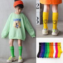 Children Color Socks Pure Cotton Summer Long Silo Socks Girl Korean Ocean Gas Boy Baby Spring Summer Middle Pile Socks Socks