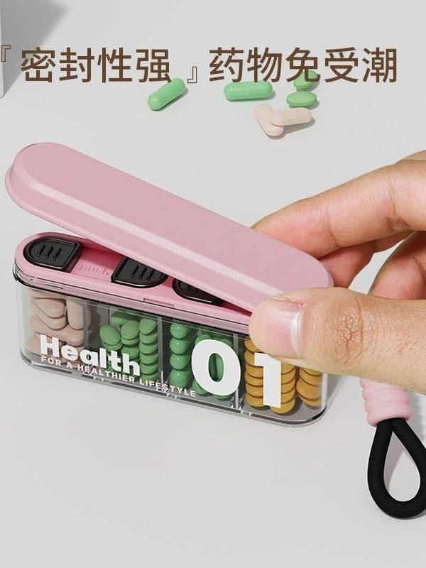 Portable Small Pill Box, Mini Three-Meal-A-Day Medication Reminder, Medicine Dispensing Box, Portable Medicine Dispensing Small Box