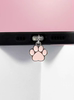 Metal Black and White Cat Paw Phone Dust Plug Charging Port Cover Pendant for Apple, Huawei, Type-C, Android