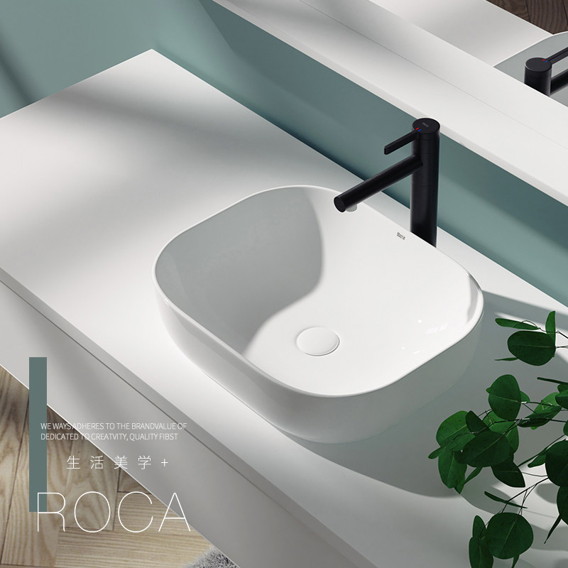 Сантехника Roca раковина roca над столешницей бытовая художественная чаша для ванной комнаты простой керамический умывальник раковина для умывания