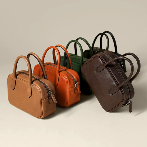 裘真 Кожаная сумка на одно плечо, портативная сумка через плечо, из натуральной кожи