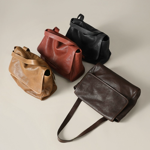 Кожаная сумка через плечо, вместительная и большая сумка на одно плечо, из натуральной кожи