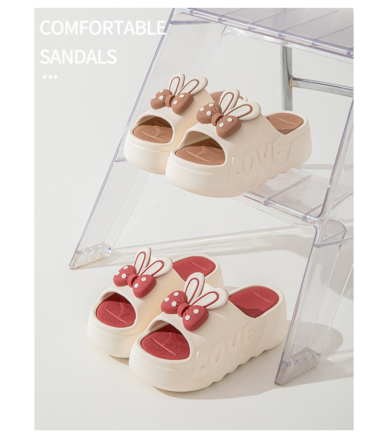 Thick Sole Slippers For Women, Summer Indoor Home Fashion Bowknot Ins Style Height Increasing Cool Slippers, Bathroom Non-Slip Outdoor Wear_vogvips.com