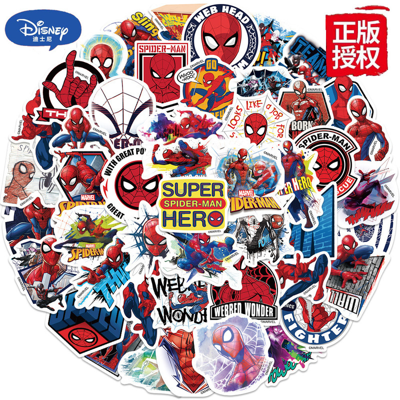 500 Genuine Avengers Marvel Superhero Cartoon Spider-Man Stickers for Mobile Phones, Water Bottles, Tablets, Laptops, Guitars, Electric Motorcycles, Children's Helmets, Decorative Stickers, Waterproof