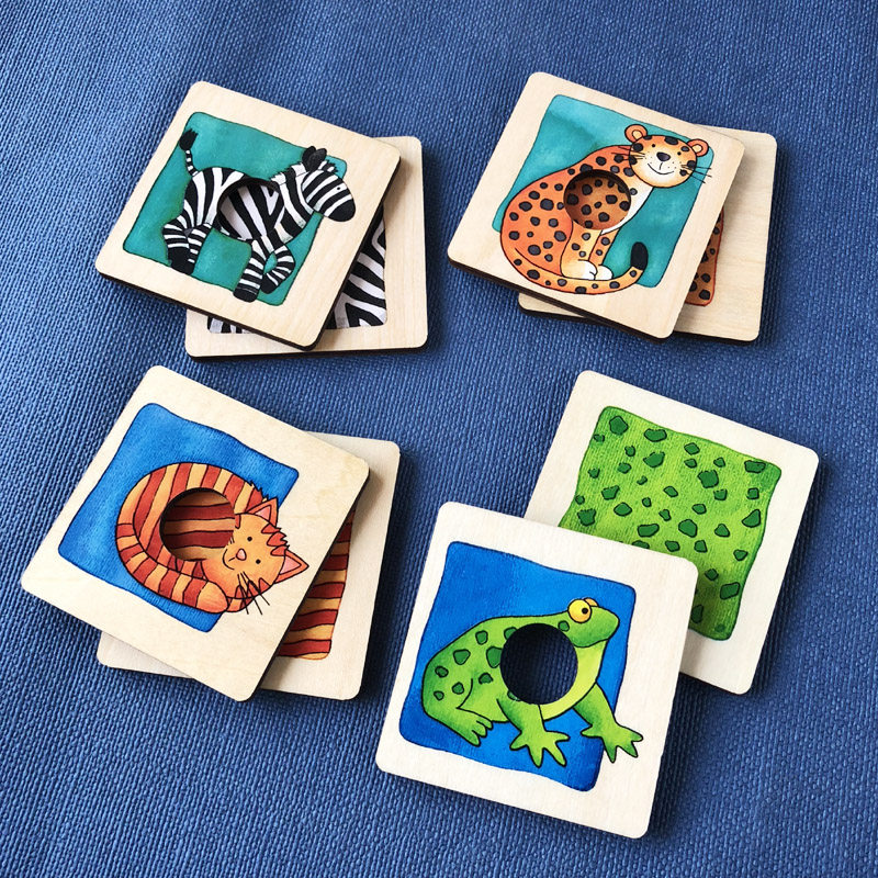 Baby Montson baby early teaches animal color pairing with natural designer color skin pattern 1