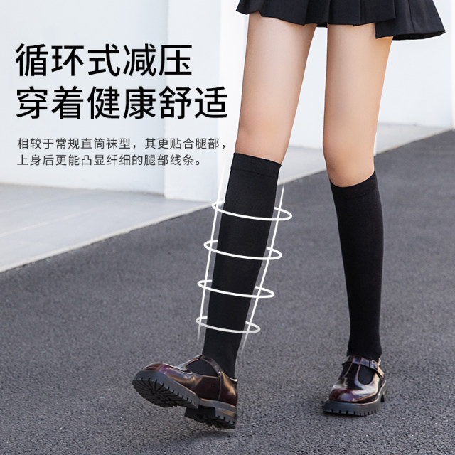 Unaki pressure stovepipe socks JK uniform calf socks ins over-the-knee socks Xinjiang ຖົງຕີນຝ້າຍຂອງແມ່ຍິງພາກຮຽນ spring, ດູໃບໄມ້ລົ່ນແລະ summer