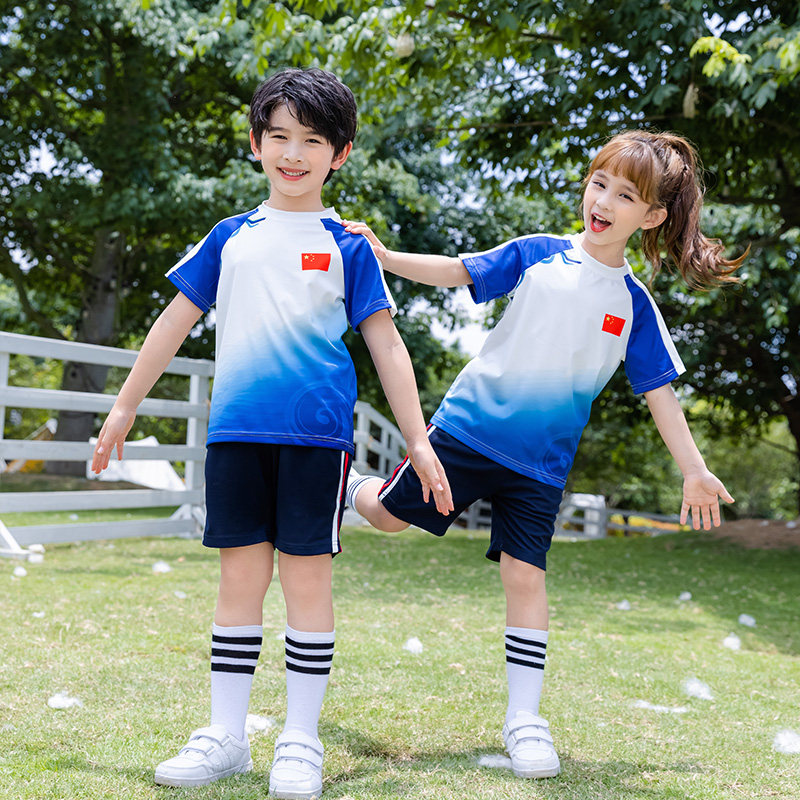 2021 Summer School Uniform Suit Kindergarten Garden Clothes Elementary And Middle School Students Class 61 Performance of parent-child activities Two sets