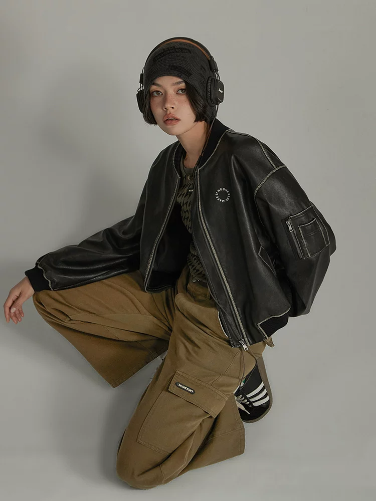 Универсальная демисезонная бейсбольная куртка, jacket, 2023, американский стиль, свободный крой