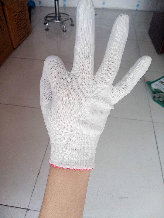 13 needle nylon gloves white neck machine lock side anti - static work with thin gloves for blank cotton yarn
