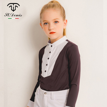 Summer childrens T Italy St Denis quick-drying sweat-proof UV protection childrens equestrian riding long-sleeved shirt