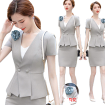Beauty salon manager work clothes suit suit female short-sleeved high-end lecturer consultant professional wear Zhou Dasheng work clothes summer