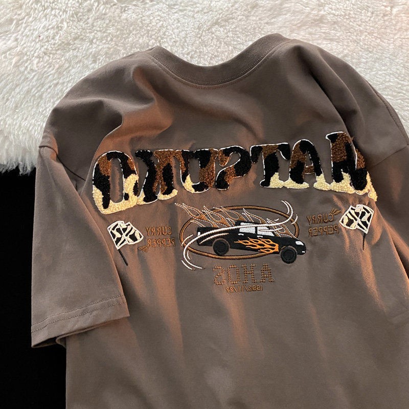 2022 Spring Summer Student Design Sensation Small Crowdembroidered T-shirt Short Sleeve Men and women Ins Chauded blouses Girlfriends Costume