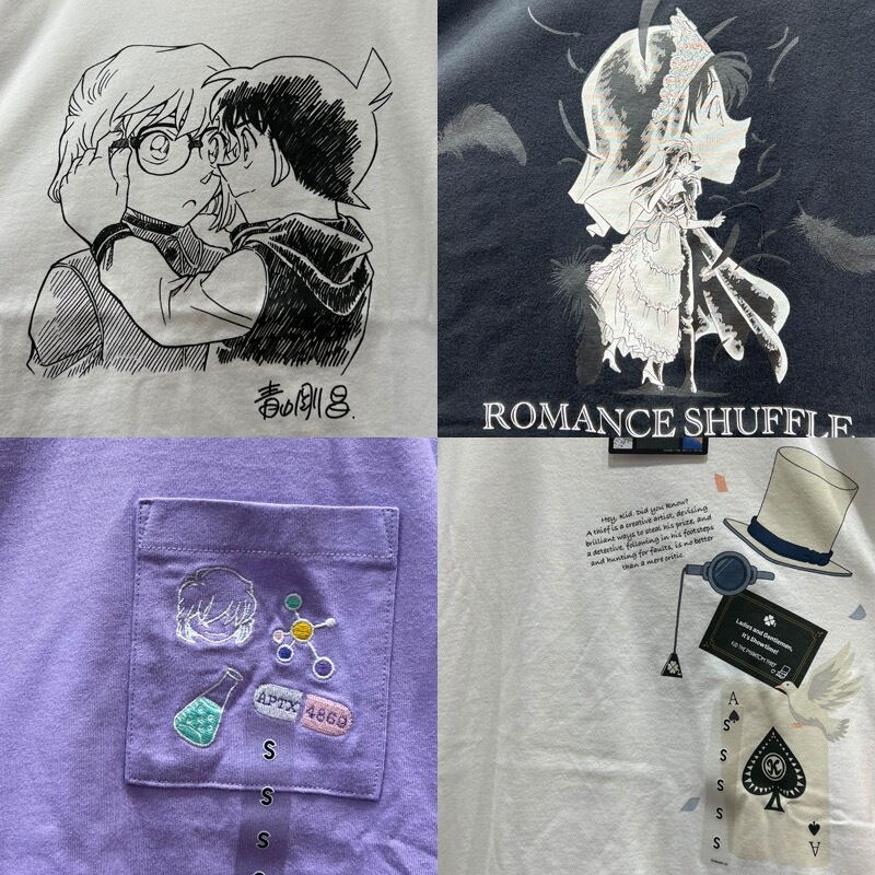Summer Men's and Women's Couple Clothing Detective Conan Collaboration Short-Sleeve T-Shirt Summer 456314 462177 462174 Summer Men's and Women's Couple Clothing Detective Conan Collaboration Short-Sleeve T-Shirt Summer 456314 462177 462174