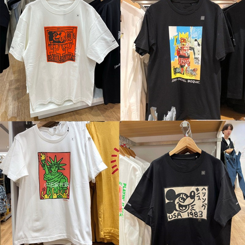 Summer Couple Outfits Art Basquiat Andy Keith Haring Co-Branded T-Shirt Short Sleeve 446065