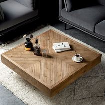 Wabi-sabi style solid wood living room coffee table square simple modern designer home retro old French table log