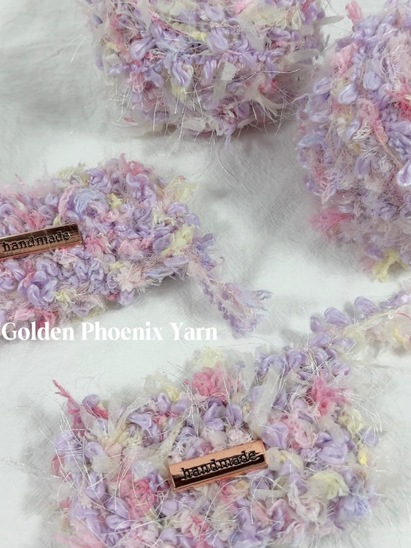 Purple Moon Love Flower｜Golden Phoenix Hand-Mixed Yarn DIY Yarn with Unique Softness for Handmade Hats, Bags, Hair Ties, and Scarves