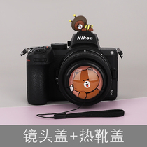 Bee Model Brown Bear Camera Lens Cover Cartoon Hot Shoe Cover Suitable for Sony Fujifilm Nikon SLR and Canon