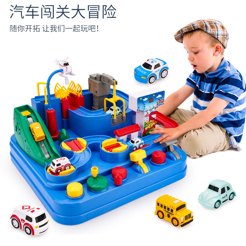 Children's adventure 3 year old boy train track 6 girls net red puzzle toy baby holiday gift