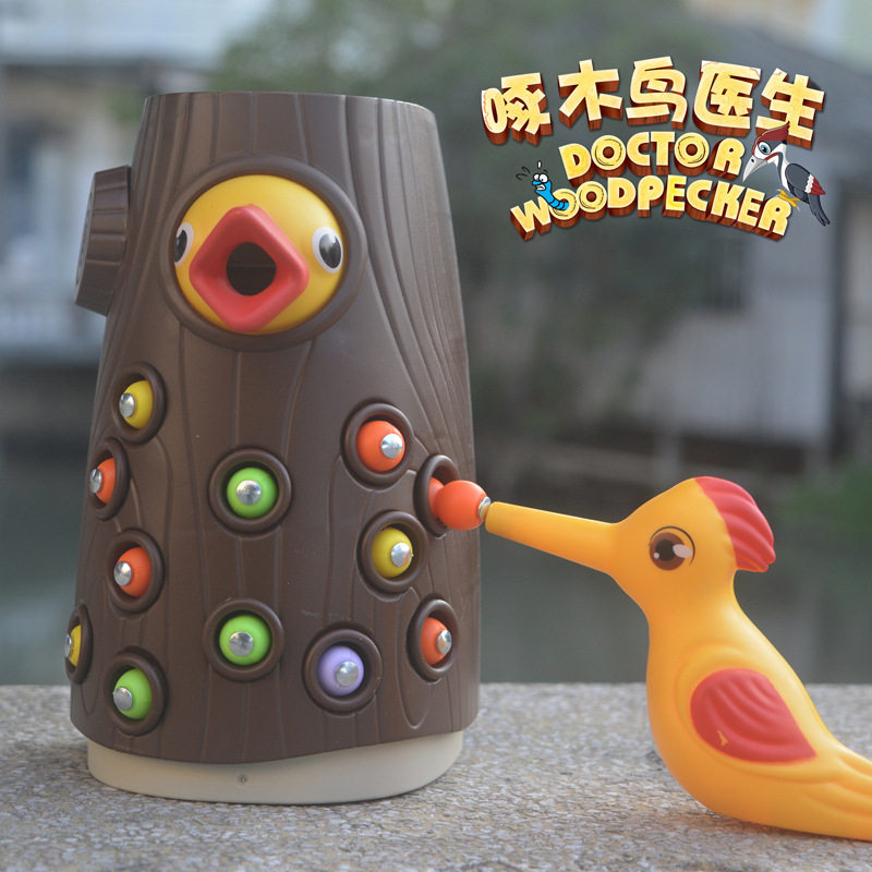 Pecking Woodpecker Catch of Humour Nets Red Phishing Toys Children Puzzle interactive 2-year-old girl 3 Morning teaches Boy 1 Brainchild-Taobao