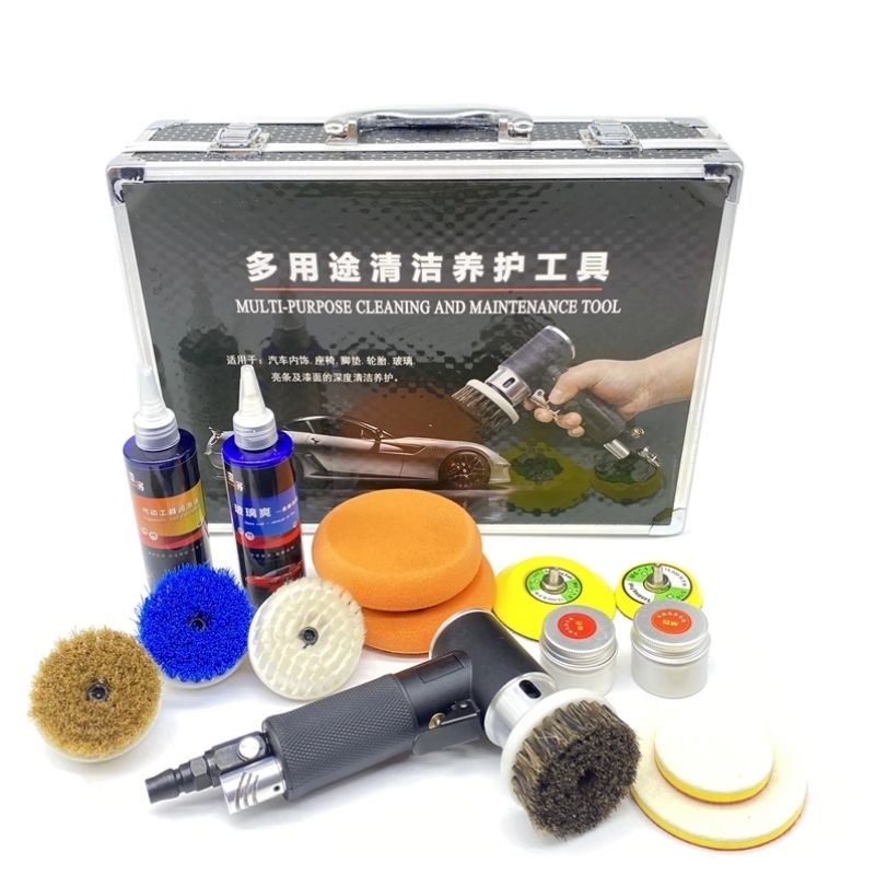 Car interior cleaning machine gun tools beauty supplies glass electroplating parts polishing pneumatic waxing machine multi-function brush