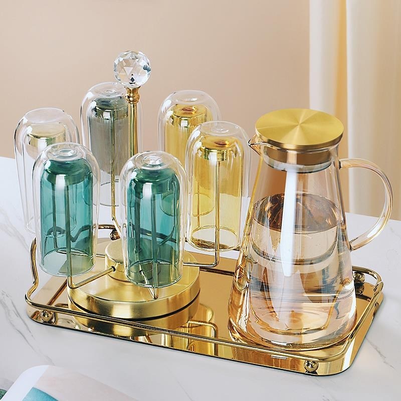 Light luxury afternoon tea set Superior Nordic style glass boiled fruit teapot cup electric heating