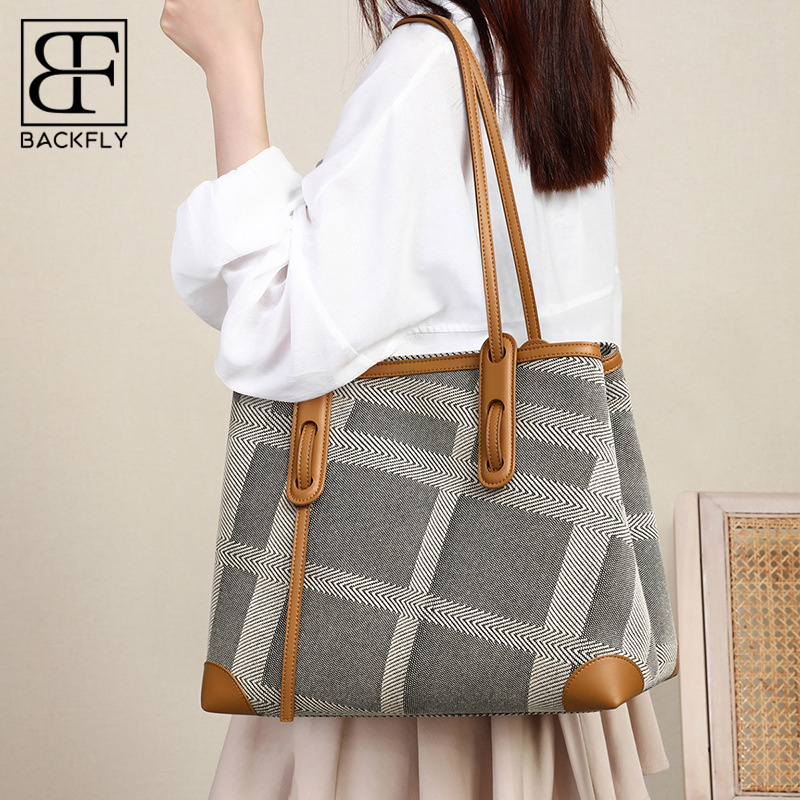 BackFly bag 2021 new bag women's autumn and winter fashion women's bag large-capacity versatile tote shoulder bag