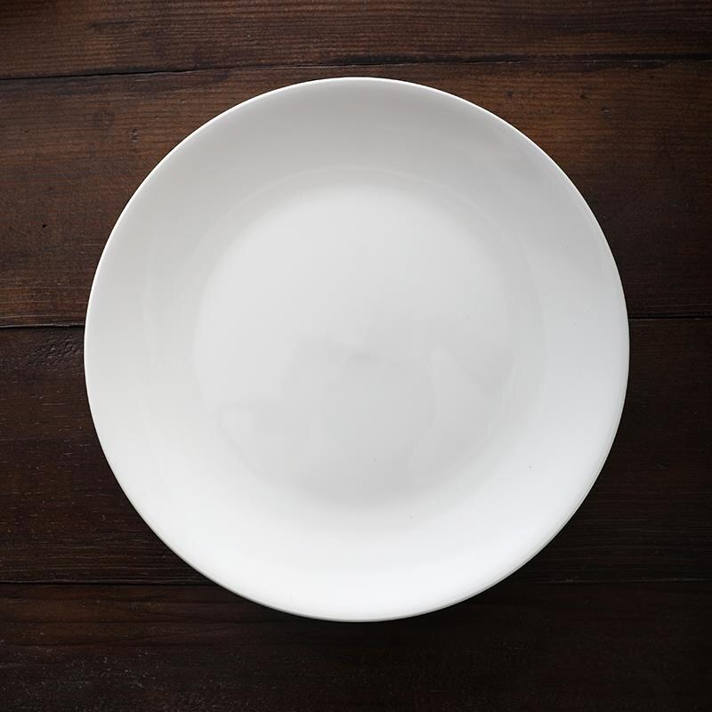 Ceramic plate hotel cold side dish plate pure white western food steak plate home special restaurant flat plate round plate