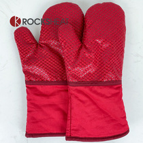 Baking thermal insulation gloves silicone cotton high temperature resistant thickened thermal oven special microwave oven tools kitchen household