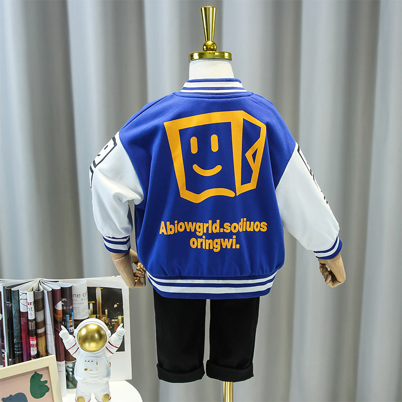 Boys jacket spring and autumn clothing 2022 new western style baseball uniform children's fashion jacket short top trend