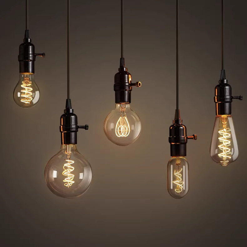 Retro Industrial Style ins Edison Brown Light Bulbs Led Clothing Store Window Cafe Bar Track Small Chandelier