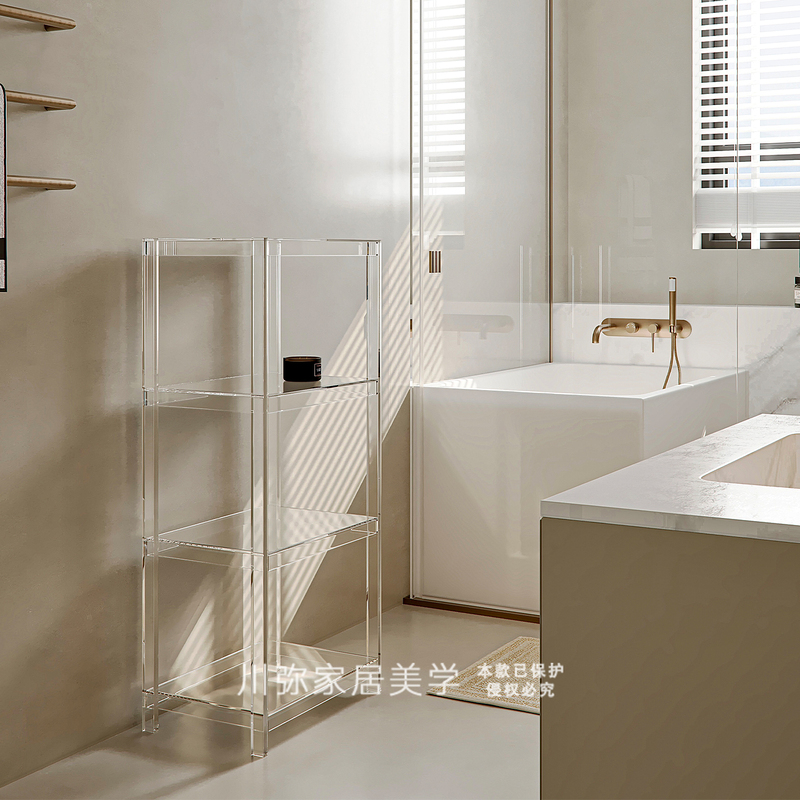 Storage Rack Bathroom Toilet Floor-Standing Acrylic Display Shelf Washroom Shower Transparent Waterproof High-End Storage Rack Bathroom Toilet Floor-Standing Acrylic Display Shelf Washroom Shower Transparent Waterproof High-End
