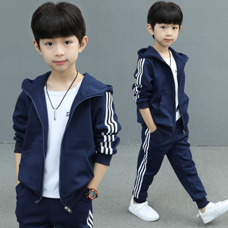 Boys spring suit 2023 new foreign style spring and autumn models middle and big children's children's boys sports suit fashionable and trendy children's clothing