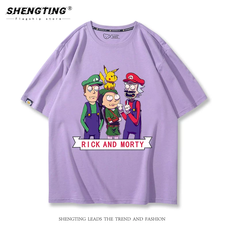 Футболка Rickhe and Moti Locked Mary Mario T -shirt мужская, стиль Lazy Trends, короткие рукава, футболка из ткани